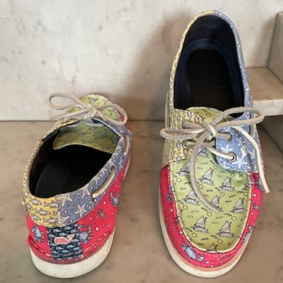 SPERRY TOP-SIDER VINEYARD VINES Heritage Patchwork Boat Shoe Fabric Print 7 - Picture 1 of 15
